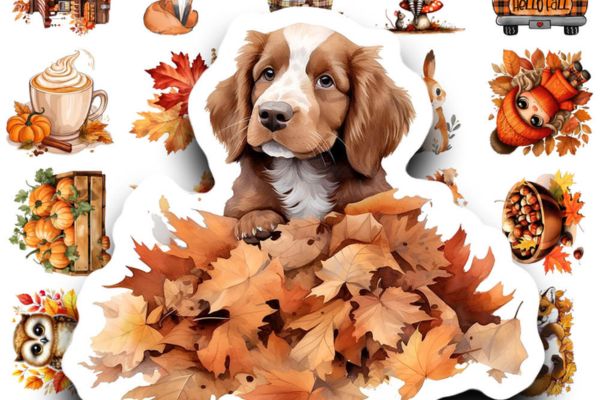 Bộ sticker mùa thu đẹp, thiết kế theo yêu cầu