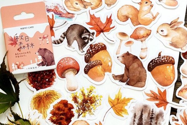Bộ sticker mùa thu đẹp, thiết kế theo yêu cầu