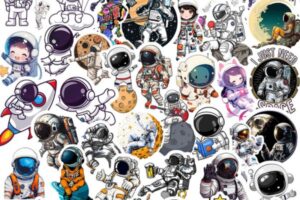 Bộ sticker phi hành gia đẹp, thiết kế theo yêu cầu