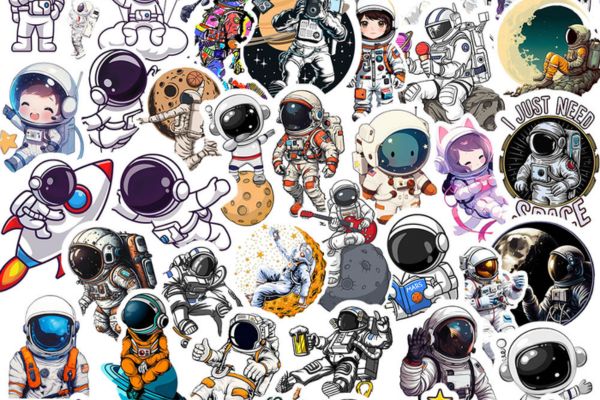 Bộ sticker phi hành gia đẹp, thiết kế theo yêu cầu