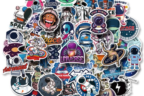 Bộ sticker phi hành gia đẹp, thiết kế theo yêu cầu