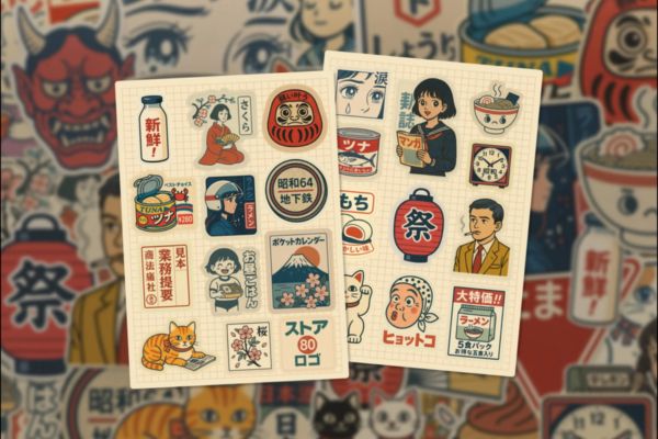 Bộ sticker Nhật Bản đẹp, thiết kế theo yêu cầu