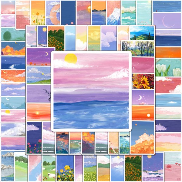 In Hoa Long nhận thiết kế và in ấn bộ sticker phong cảnh đẹp