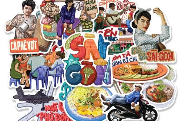 Bộ sticker Sài Gòn đẹp, thiết kế theo yêu cầu