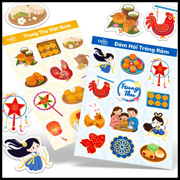 Bộ sticker Trung Thu đẹp, thiết kế theo yêu cầu