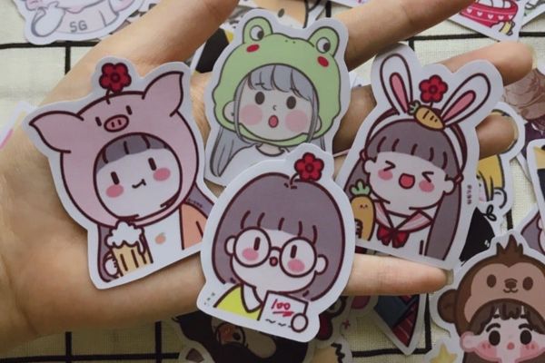Mẫu sticker cô gái đẹp, thiết kế theo yêu cầu