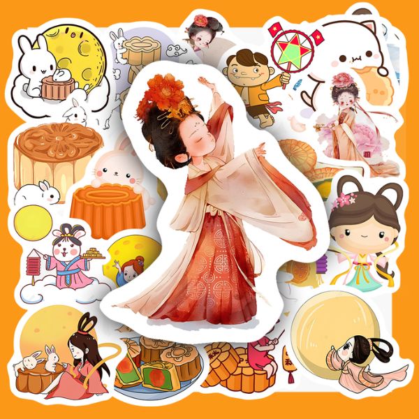 Bộ sticker Trung Thu đẹp, thiết kế theo yêu cầu