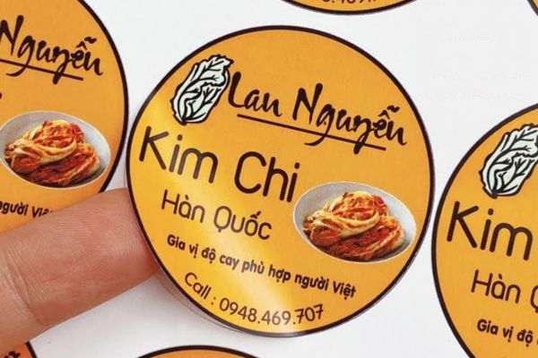 Mẫu tem nhãn kim chi đẹp, thiết kế theo yêu cầu
