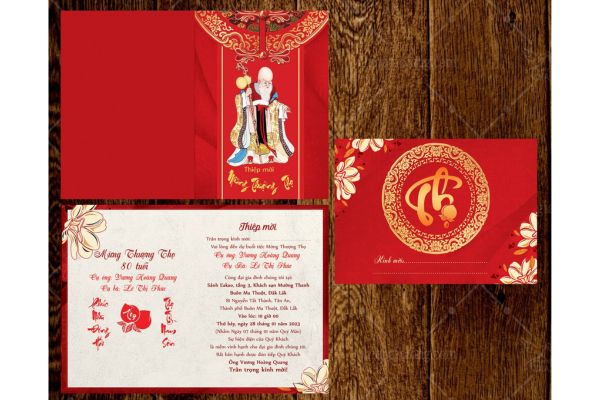 Mẫu thiệp mời mừng thọ chất lượng cao