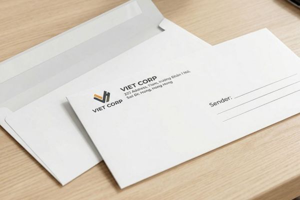 In phong bì nắp vuông đẹp, chất lượng cao