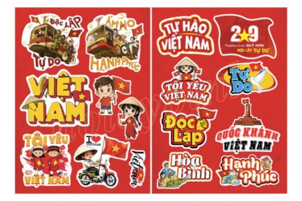 In sticker mừng lễ 30-4 đẹp, thiết kế theo yêu cầu