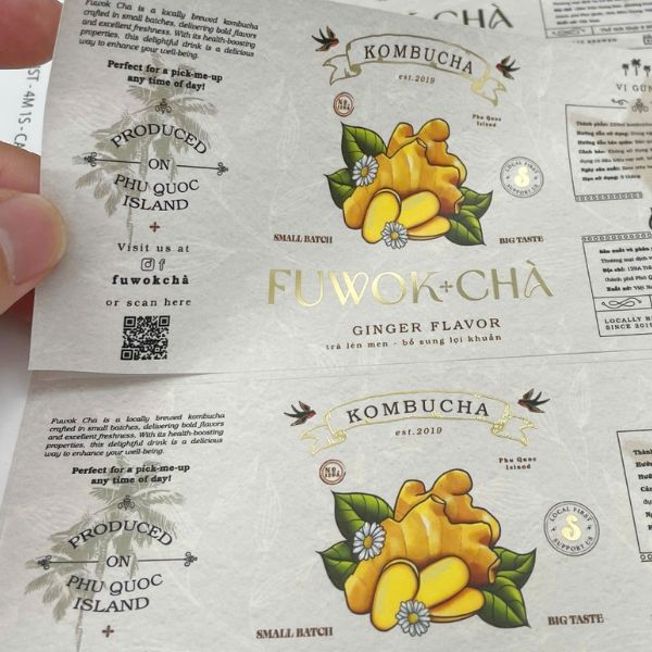 In tem nhãn kombucha đẹp, thiết kế theo yêu cầu