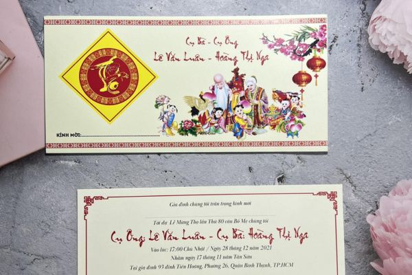 Mẫu thiệp mời mừng thọ chất lượng cao