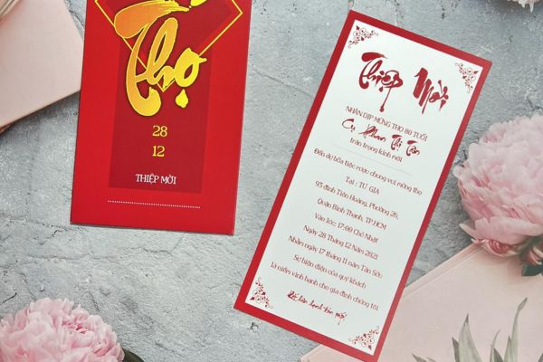 Mẫu thiệp mời mừng thọ chất lượng cao