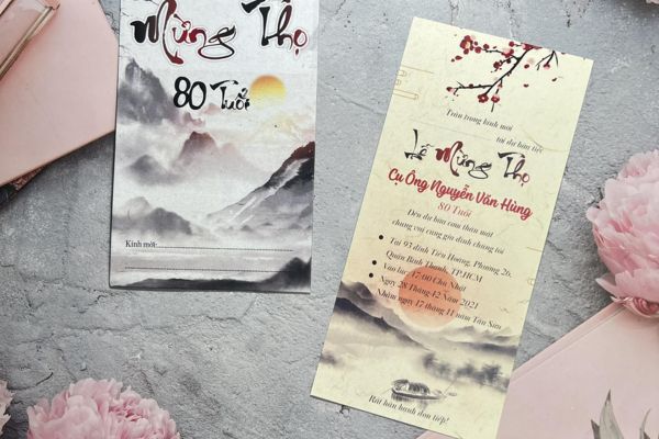 Mẫu thiệp mời mừng thọ chất lượng cao
