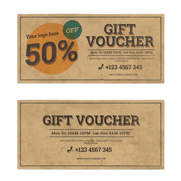 In voucher giấy kraft giá rẻ mọi số lượng In voucher giấy kraft giá rẻ