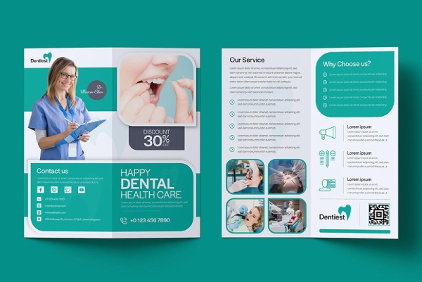 In Hoa Long nhận thiết kế và in ấn mẫu brochure nha khoa sang trọng