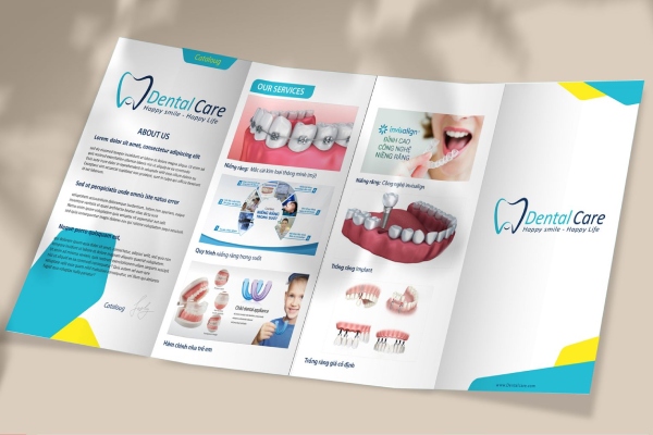 In Hoa Long nhận thiết kế và in ấn mẫu brochure nha khoa theo yêu cầu