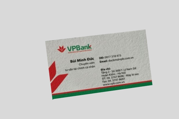 Mẫu card visit ngân hàng VPbank nổi bật hình ảnh cá nhân