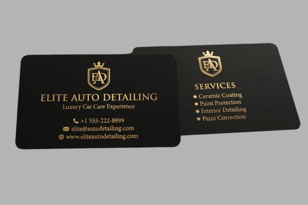 Mẫu card visit rửa xe cán màng ép nhũ