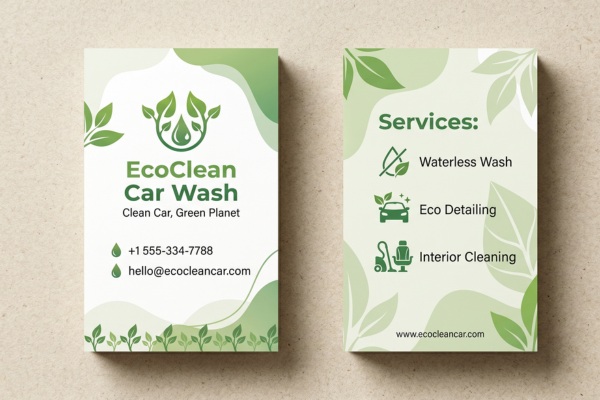 Mẫu card visit rửa xe chuyên nghiệp