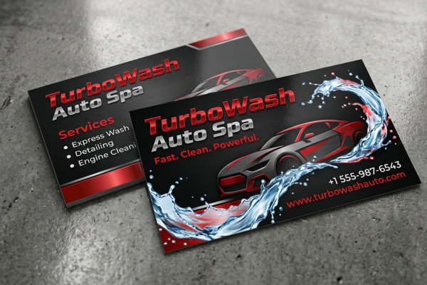Mẫu card visit rửa xe đẹp mắt
