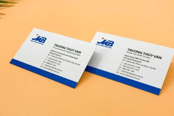 In Hoa Long nhận thiết kế và in ấn mẫu card visit ngân hàng mb bank cao cấp