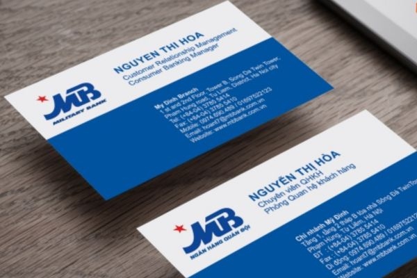 In Hoa Long nhận thiết kế và in ấn mẫu card visit ngân hàng mb bank chất lượng