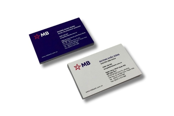 In Hoa Long nhận thiết kế và in ấn mẫu card visit ngân hàng mb bank đẹp