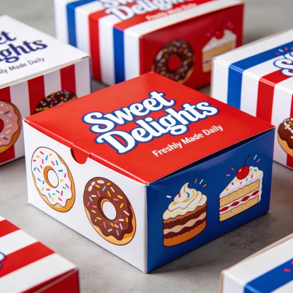 In Hoa Long nhận thiết kế và in ấn mẫu hộp đựng bánh donut theo yêu cầu