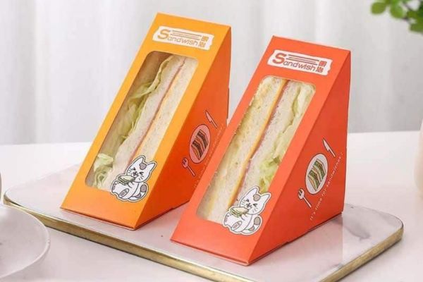 Mẫu hộp giấy đựng sandwich đẹp, chất lượng cao
