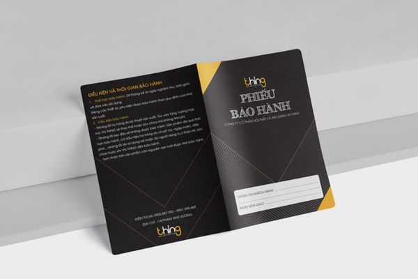 Mẫu phiếu bảo hành nội thất đẹp, thiết kế theo yêu cầu