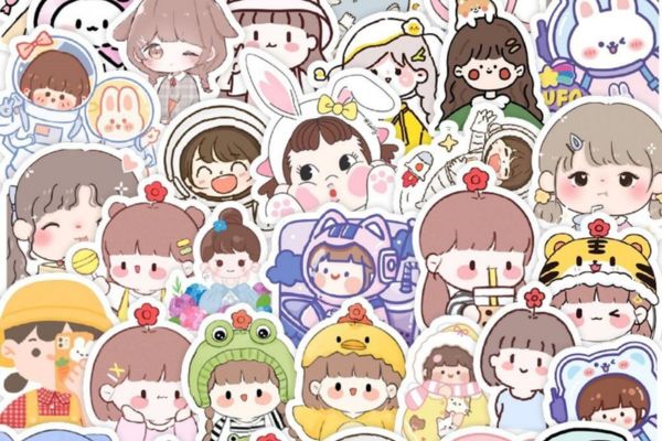 Mẫu sticker cô gái đẹp, thiết kế theo yêu cầu