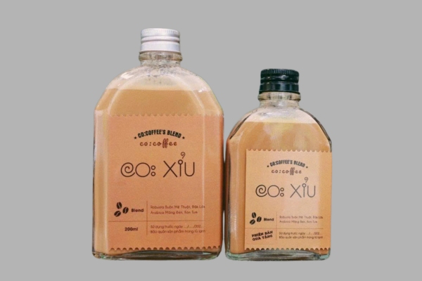 Mẫu in tem dán chai thuỷ tinh giất kraft