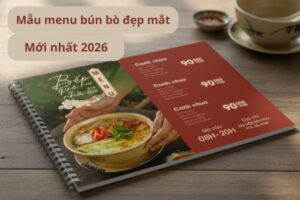 Mẫu menu bún bò đẹp mắt, cuốn hút nhất