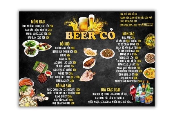 In Hoa Long nhận thiết kế và in ấn mẫu menu quán bia hơi chuyên nghiệp