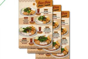 Mẫu menu bún đậu đẹp, chất lượng cao