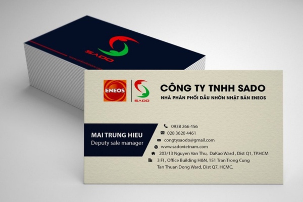 Mẫu name card dầu nhớt cao cấp