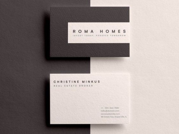 In Hoa Long nhận thiết kế và in ấn mẫu Name Card Đen Trắng Tối Giản giấy mỹ thuật