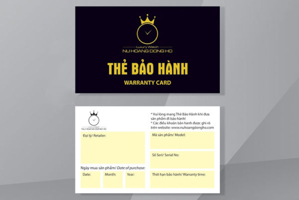 In Hoa Long nhận thiết kế và in ấn mẫu phiếu bảo hành đồng hồ chất lượng