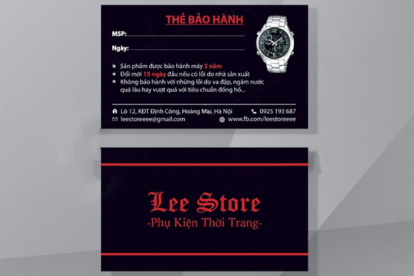 In Hoa Long nhận thiết kế và in ấn mẫu phiếu bảo hành đồng hồ chuyên nghiệp