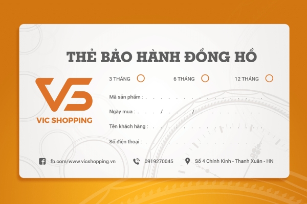 In Hoa Long nhận thiết kế và in ấn mẫu phiếu bảo hành đồng hồ giá rẻ