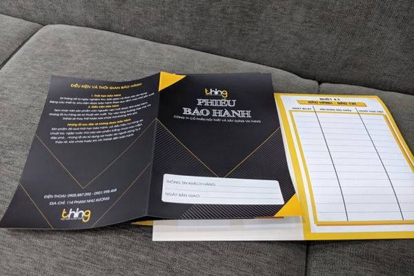 Mẫu phiếu bảo hành nội thất đẹp, thiết kế theo yêu cầu