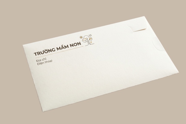 Mẫu phong bì trường mầm non đẹp mắt