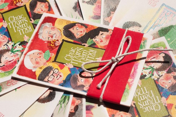 Mẫu postcard "Tết đoàn viên" ý nghĩa