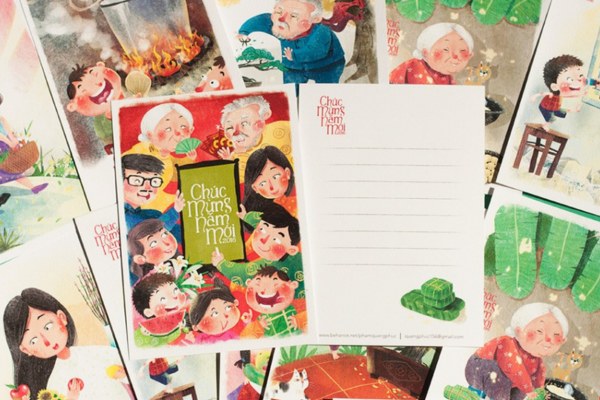 Mẫu postcard "Tết đoàn viên" độc đáo