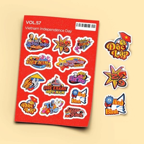 In Hoa Long nhận thiết kế và in ấn mẫu sticker chào mừng Quốc Khánh 2/9 giá rẻ