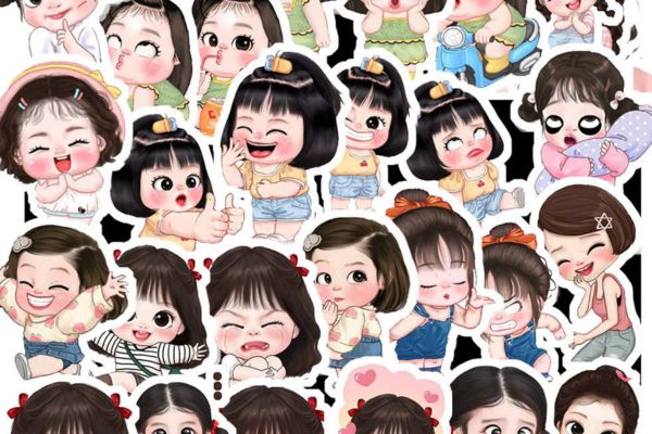 Mẫu sticker cô gái đẹp, thiết kế theo yêu cầu