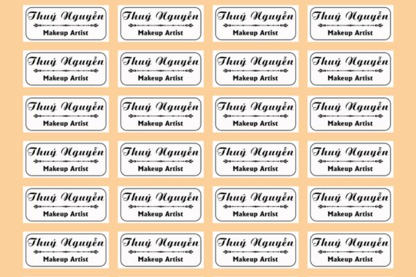 Mẫu sticker tên thợ makeup đẹp, chất lượng cao