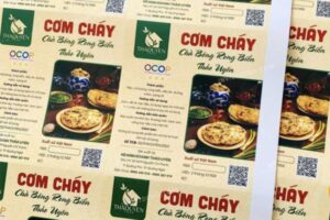 Mẫu tem nhãn cơm cháy đẹp, chất lượng cao